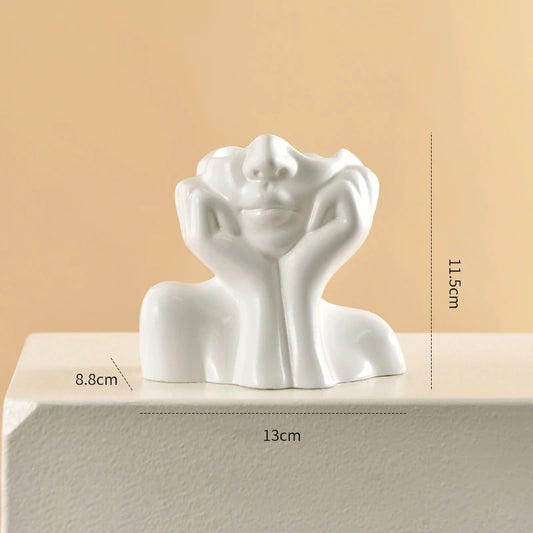 Face Line – Vit dekorvas i nordisk stil